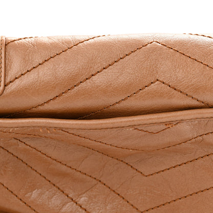 Saint Laurent Crinkled Calfskin Matelasse Monogram Medium Niki Chain Satchel Caramel 11 of 13