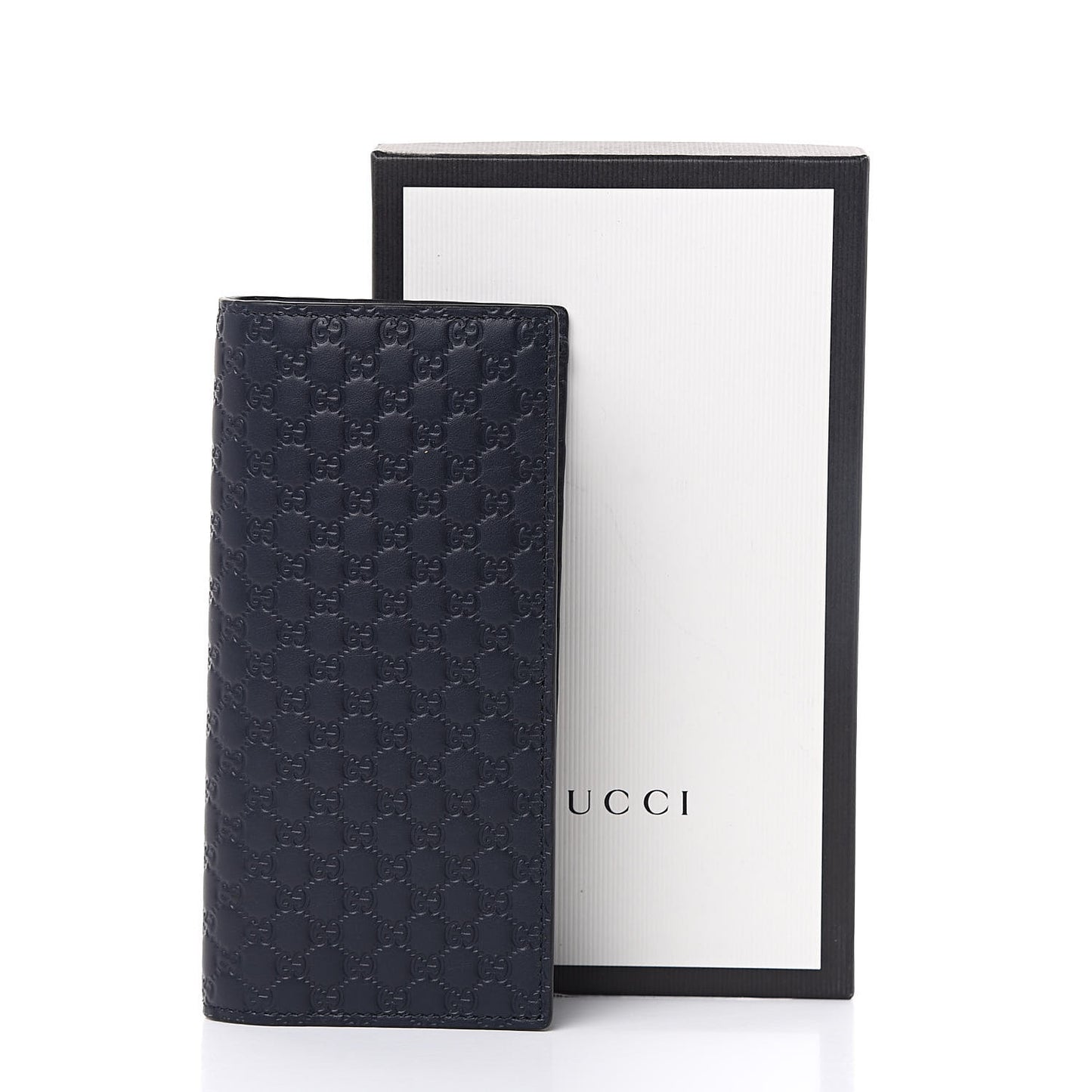 Microguccissima Bi-Fold Organizer Wallet Blue