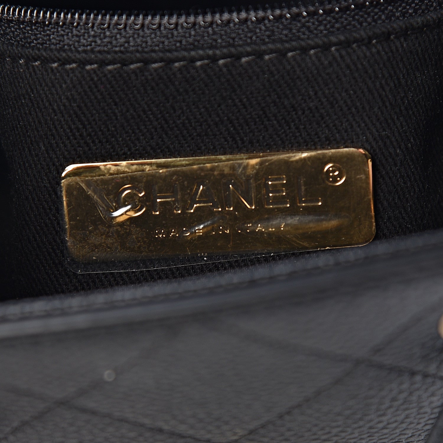 Chanel Grained Calfskin Stitched Small Drawstring Bag Black 6 of 10