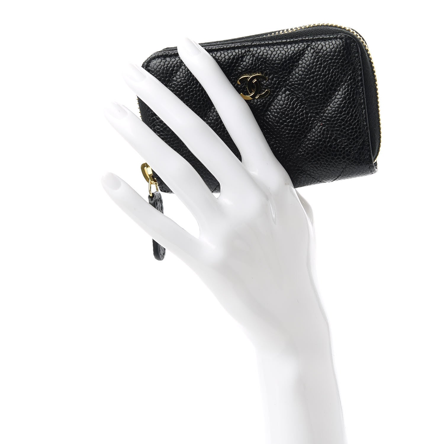 Chanel Caviar Quilted Zip Coin Purse Black 2 of 10