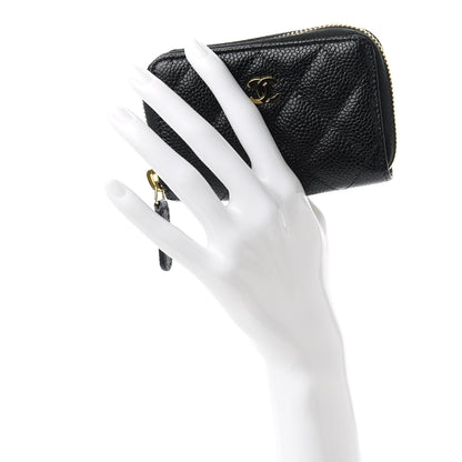 Chanel Caviar Quilted Zip Coin Purse Black 2 of 10