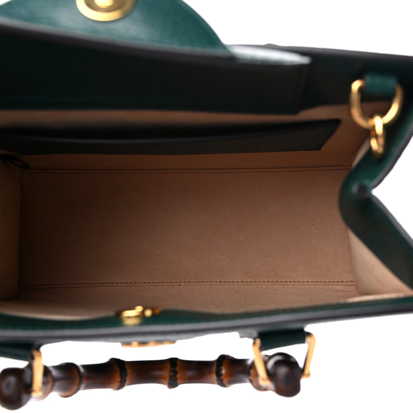 Textured Dollar Calfskin Web Small Diana Tote Bag Green