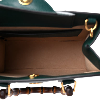 Gucci Textured Dollar Calfskin Web Small Diana Tote Bag Green 5 of 8
