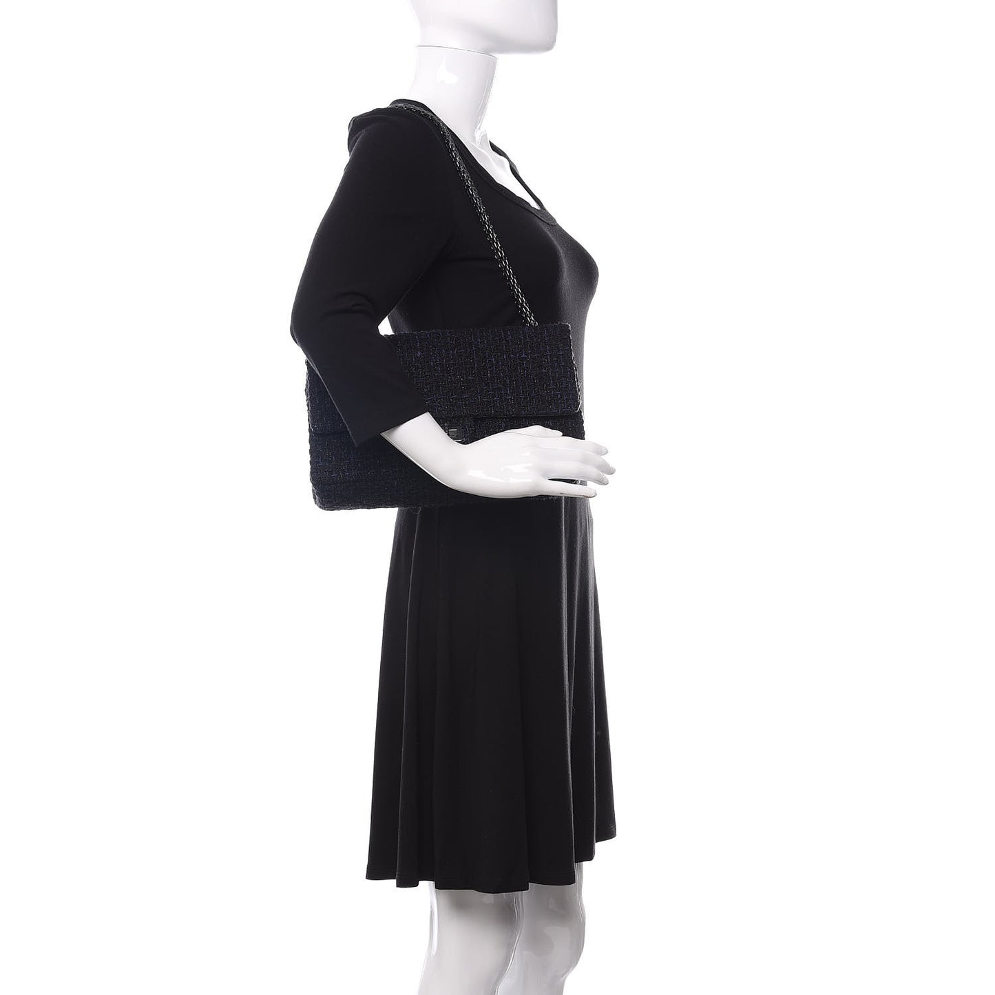Metallic Tweed Quilted 2.55 Reissue 226 Flap Navy Blue