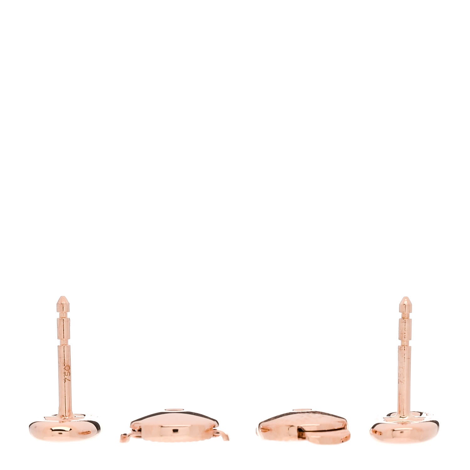 Hermes 18K Rose Gold TPM Farandole Stud Earrings 3 of 5