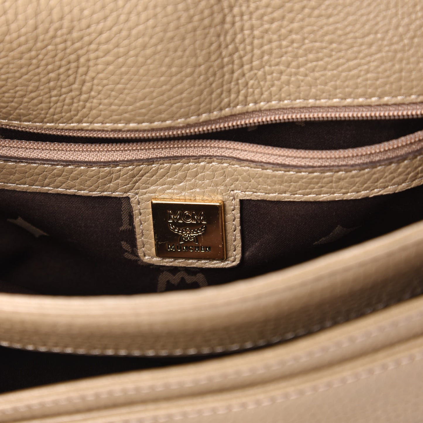 Calfskin Studded Shoulder Bag Beige