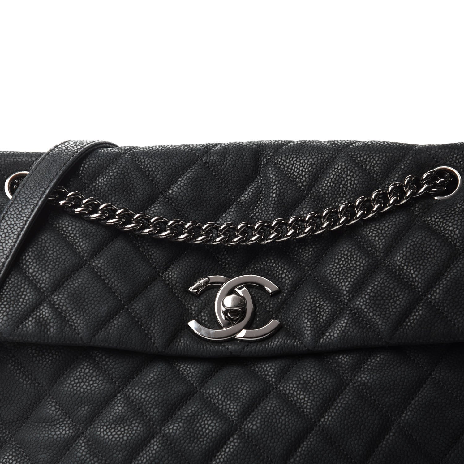 Chanel Iridescent Caviar Medium Lady Pearly Flap Black 10 of 10