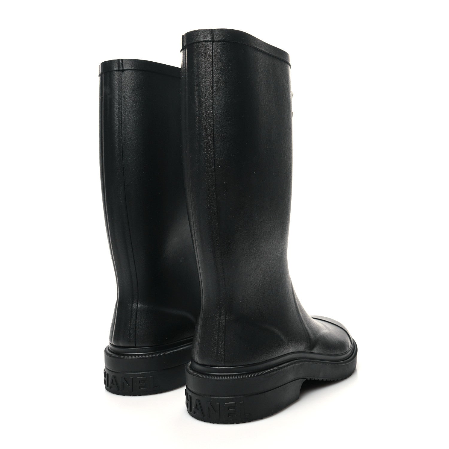 Chanel Caoutchouk CC High Boots 38 Black 4 of 7