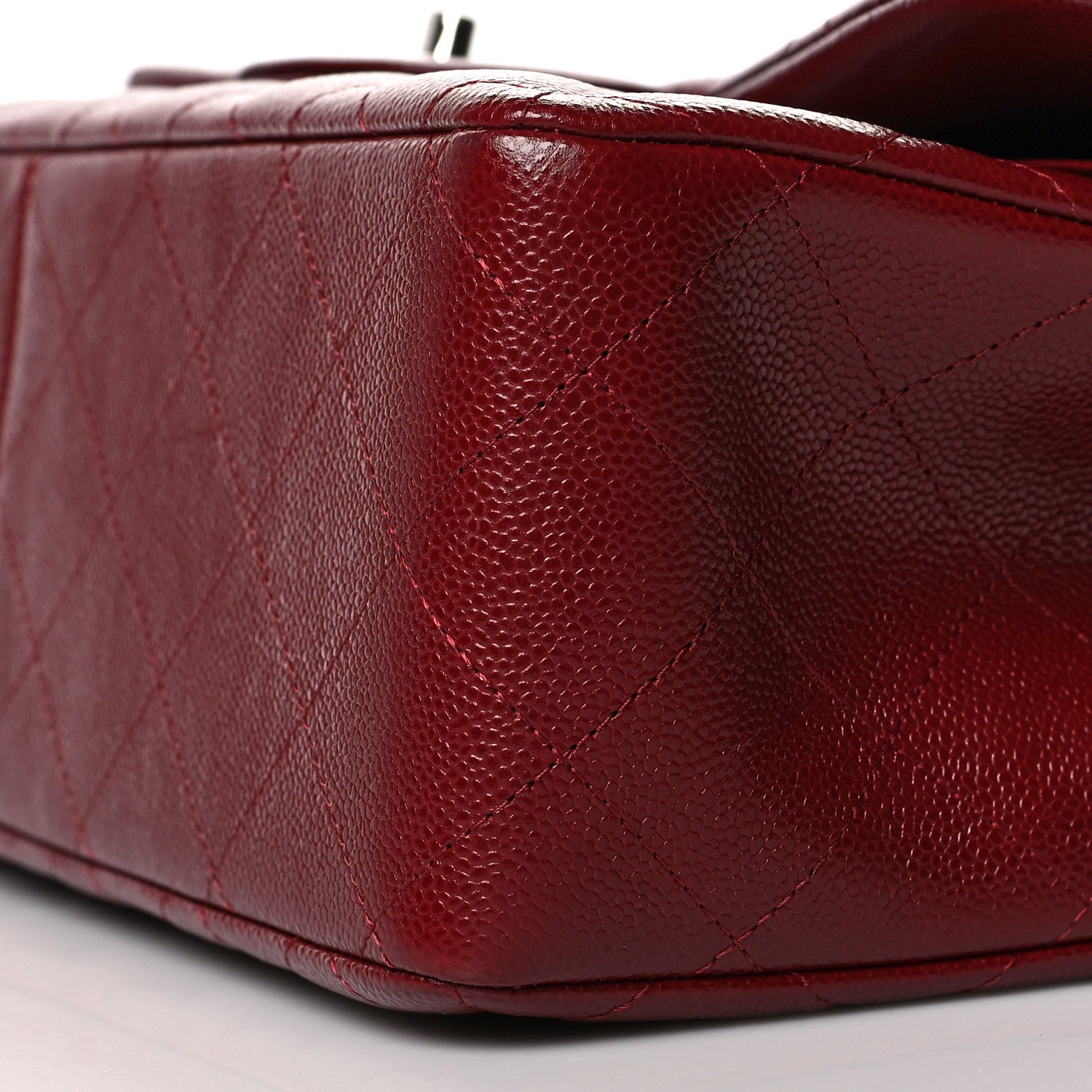Chanel Caviar Quilted Jumbo Double Flap Dark Red 10 of 10