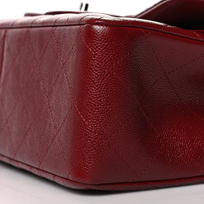 Chanel Caviar Quilted Jumbo Double Flap Dark Red 10 of 10