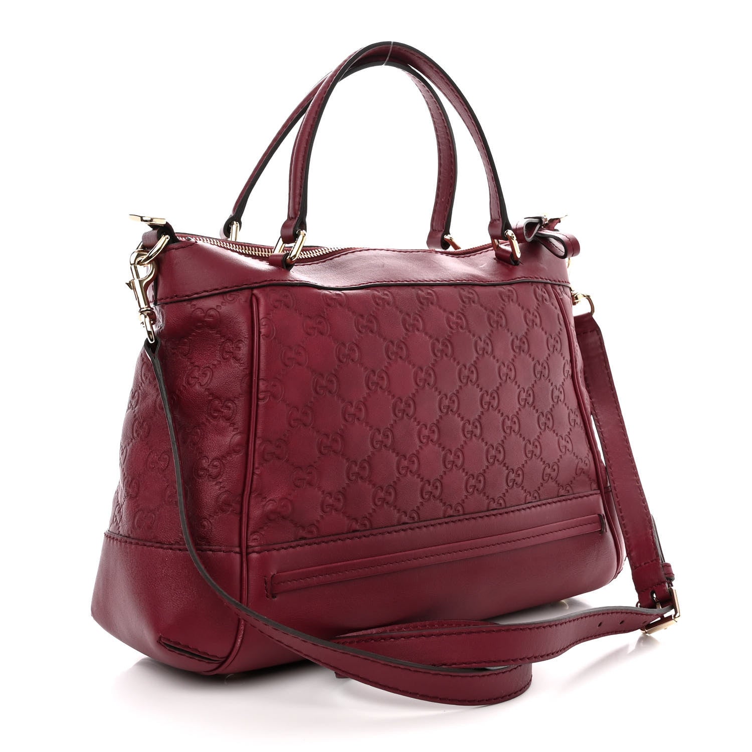 Gucci Guccissima Mayfair Top Handle Satchel Purple 3 of 11