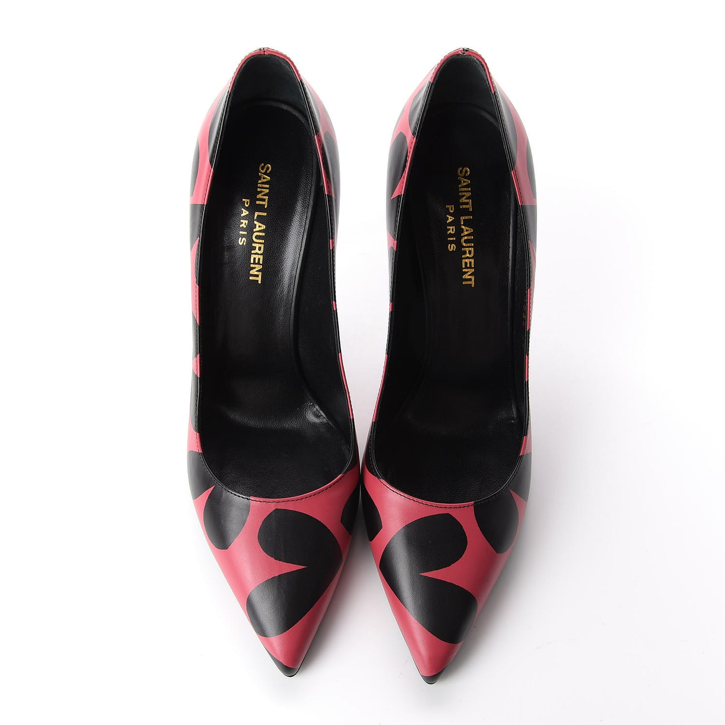 Calfskin Big Heart Paris 105 Pumps 39 Rouge Black