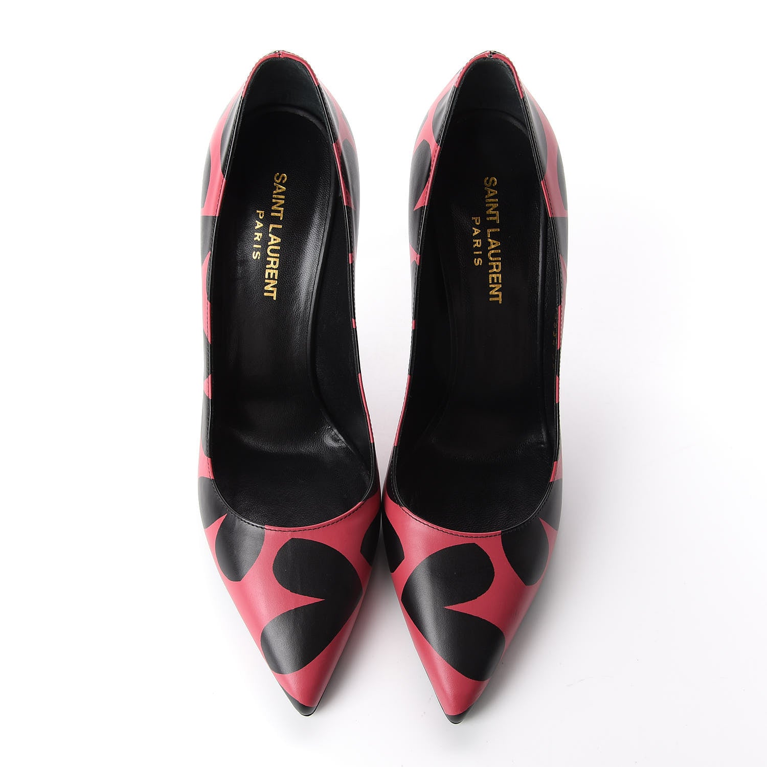 Saint Laurent Calfskin Big Heart Paris 105 Pumps 39 Rouge Black 5 of 11