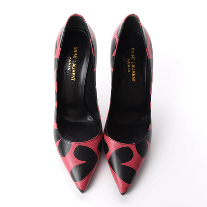 Saint Laurent Calfskin Big Heart Paris 105 Pumps 39 Rouge Black 5 of 11