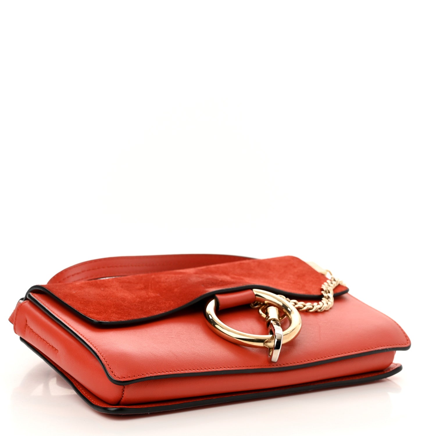 Chloe Suede Calfskin Mini Faye Shoulder Bag Earthy Red 4 of 10