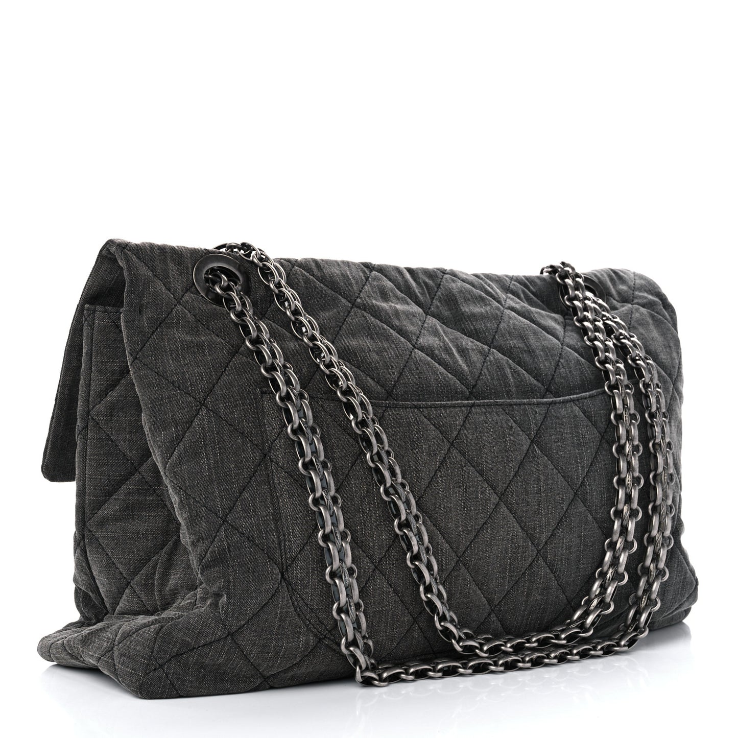 Denim Quilted XXL Reissue Flap Grey