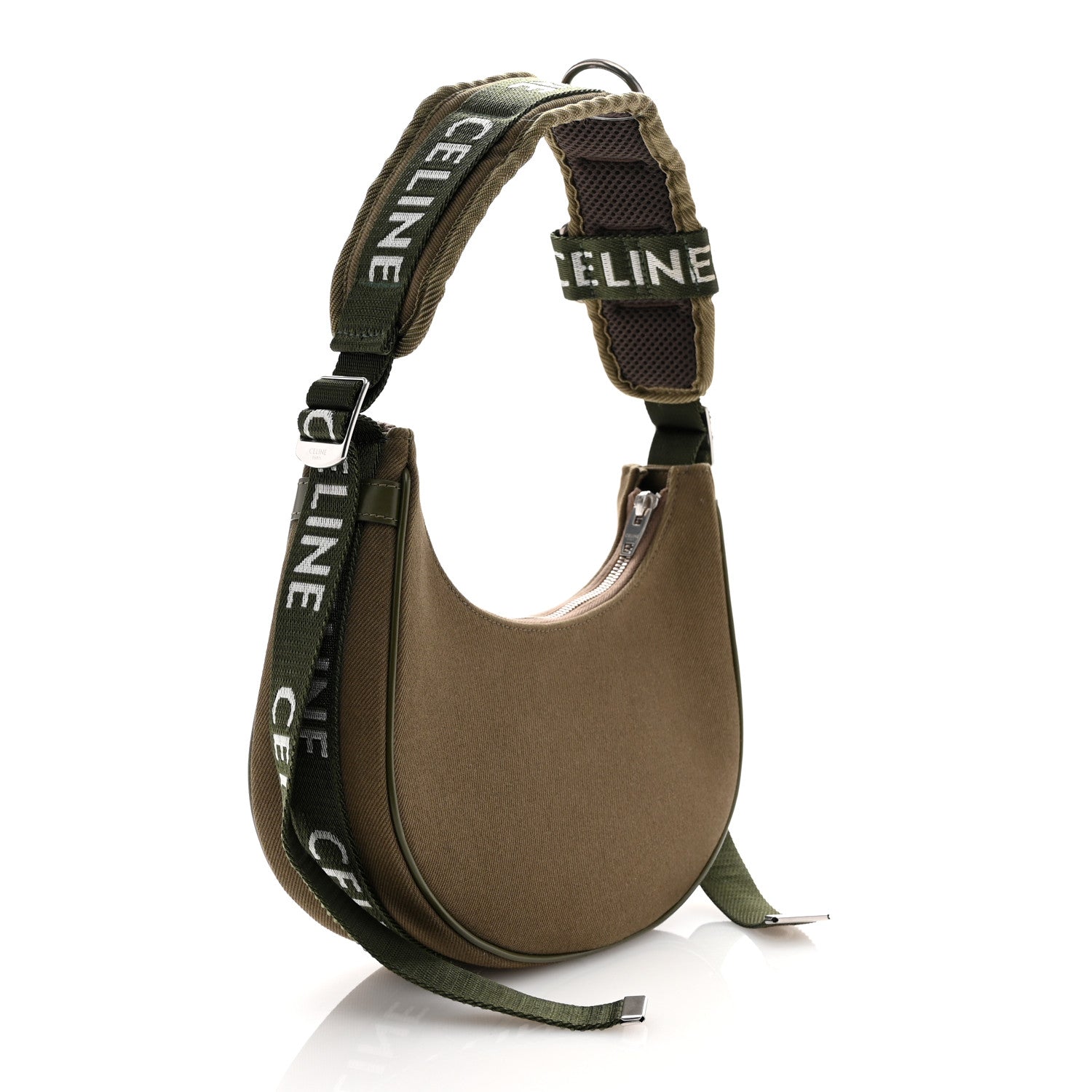 Celine Cotton Gabardine Medium Ava Trekking Shoulder Bag Khaki 3 of 11