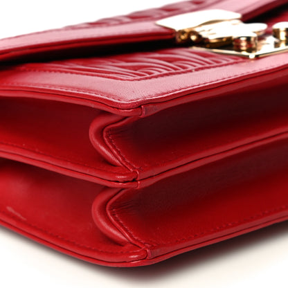 Miu Miu Lambskin Confidential Matelasse Chain Shoulder Bag Fiery Red 11 of 14