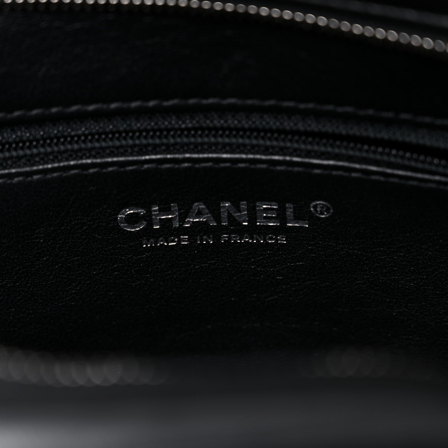 Chanel Tweed Resin Small Zipped Shopping Bag Black White 6 of 15
