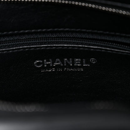 Chanel Tweed Resin Small Zipped Shopping Bag Black White 6 of 15