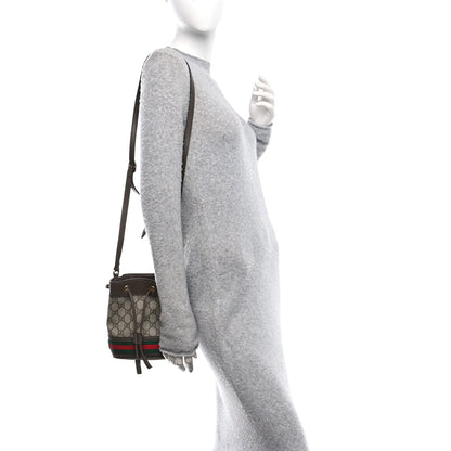 Gucci GG Supreme Monogram Web Mini Ophidia Bucket Bag Brown 2 of 10