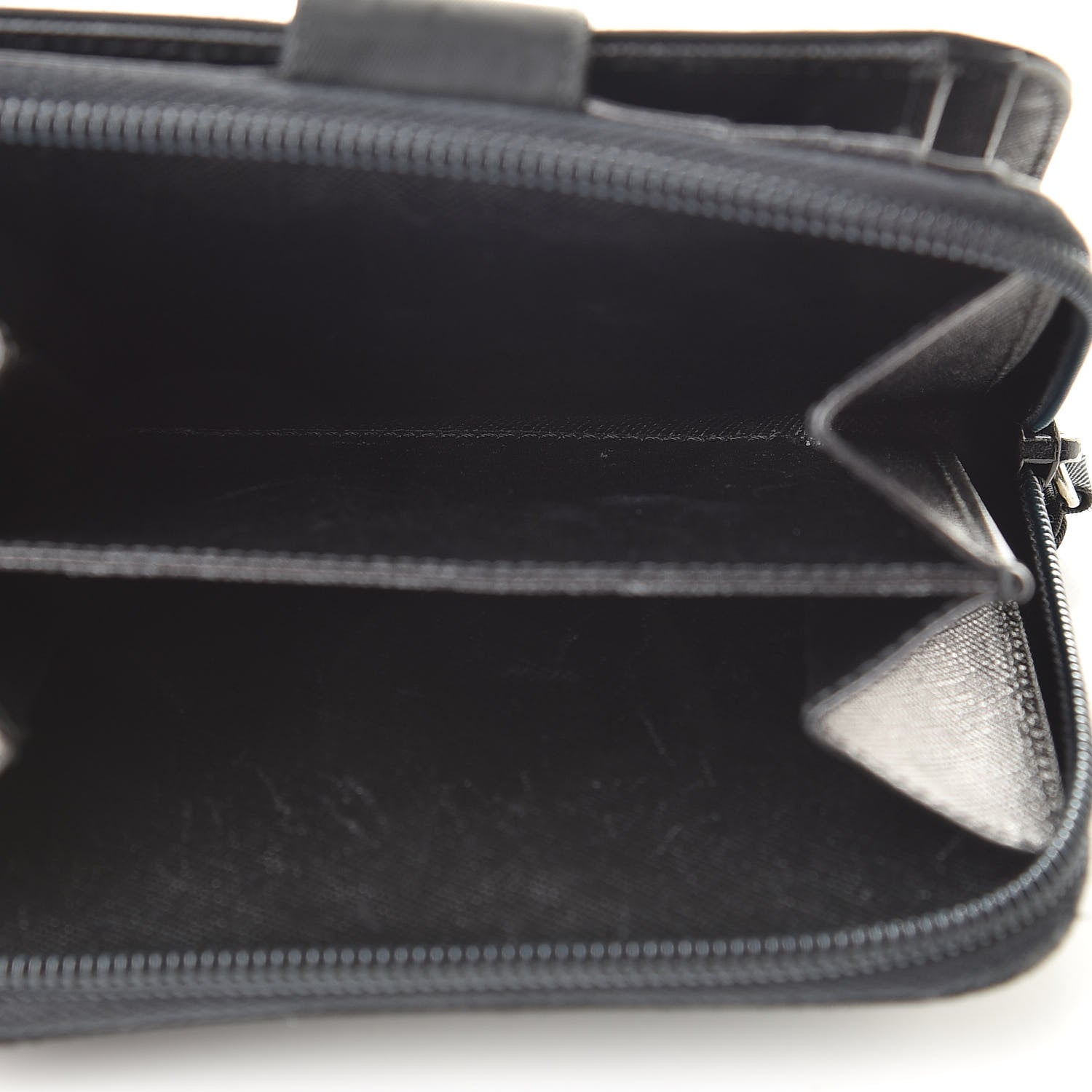 Prada Tessuto Nylon Compact Zip Around Wallet Black 5 of 13