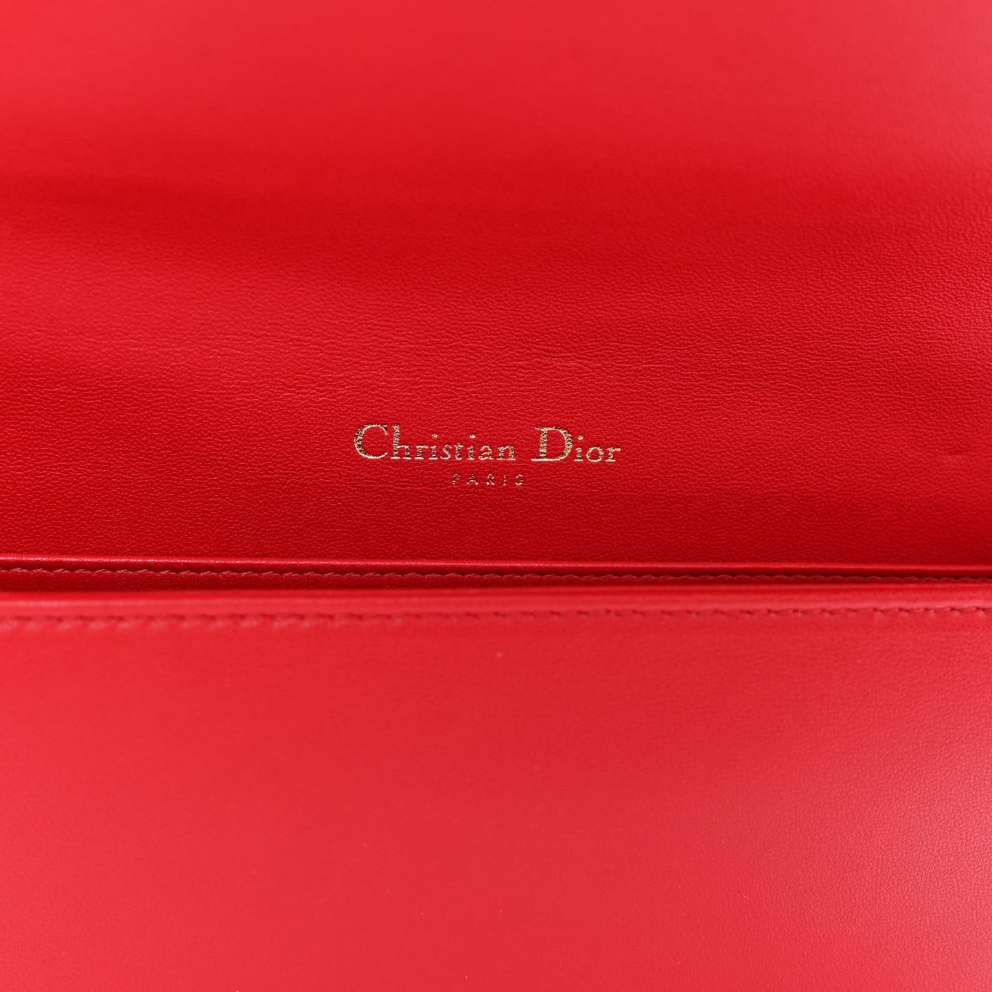 Lambskin Cannage Lady Dior Pouch Red