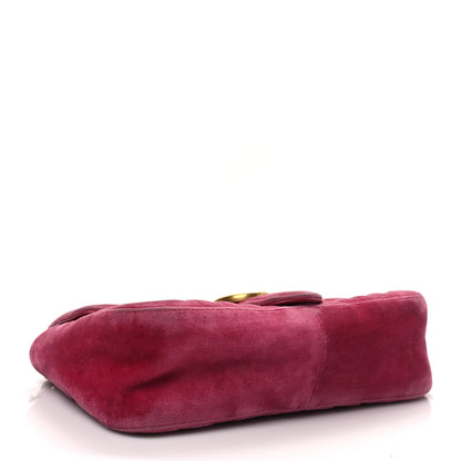 Gucci Velvet Matelasse Small GG Marmont Shoulder Bag Light Raspberry Rose 4 of 9