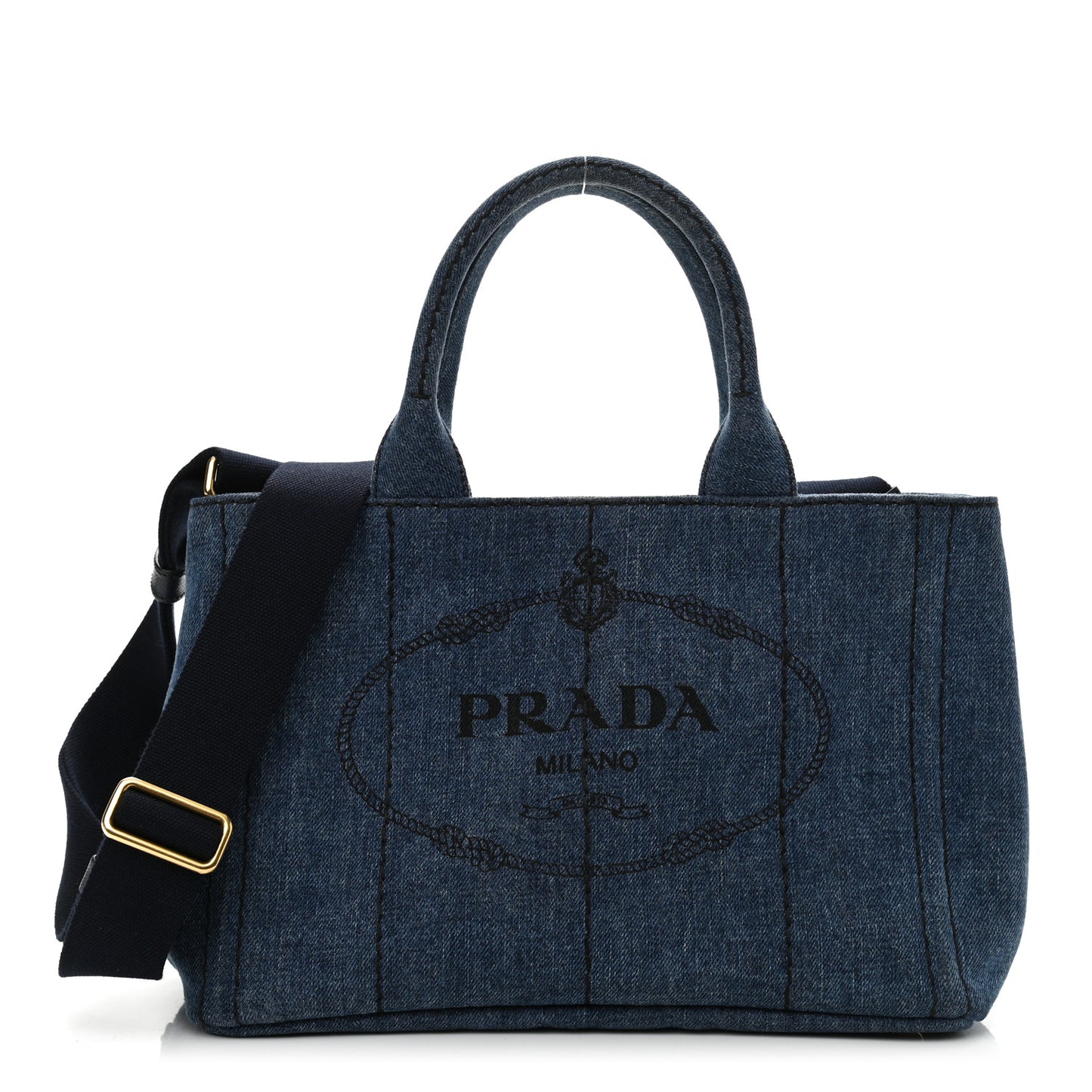 Denim Small Logo Tote Bleu