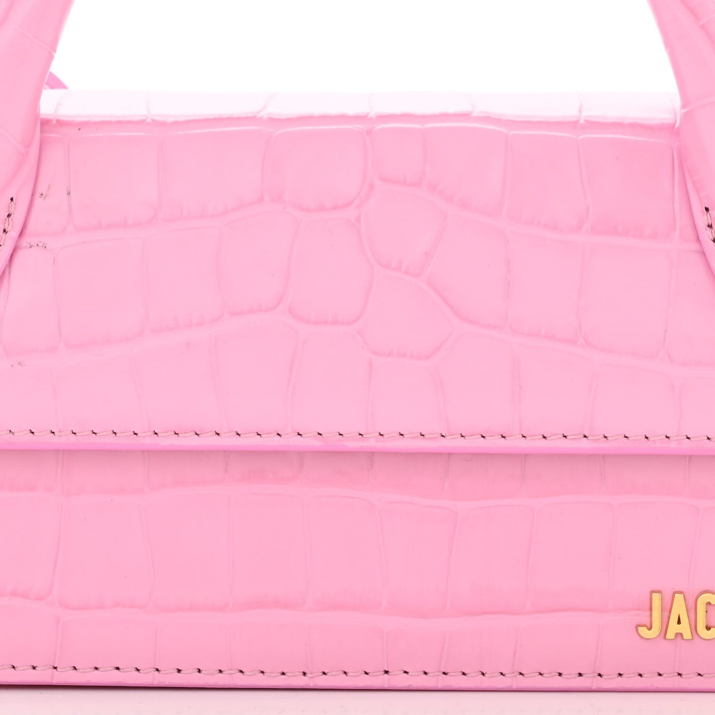 Calfskin Crocodile Embossed Le Chiquito Long Pink