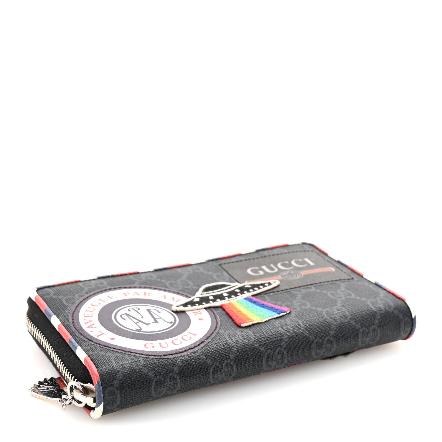 Gucci GG Supreme Monogram Night Courrier Embroidered Zip Around Wallet 4 of 8