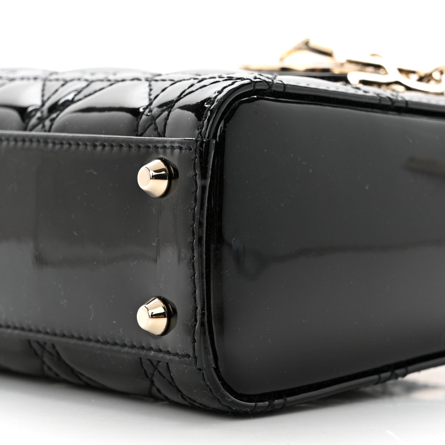 Patent Cannage Mini Lady Dior Black