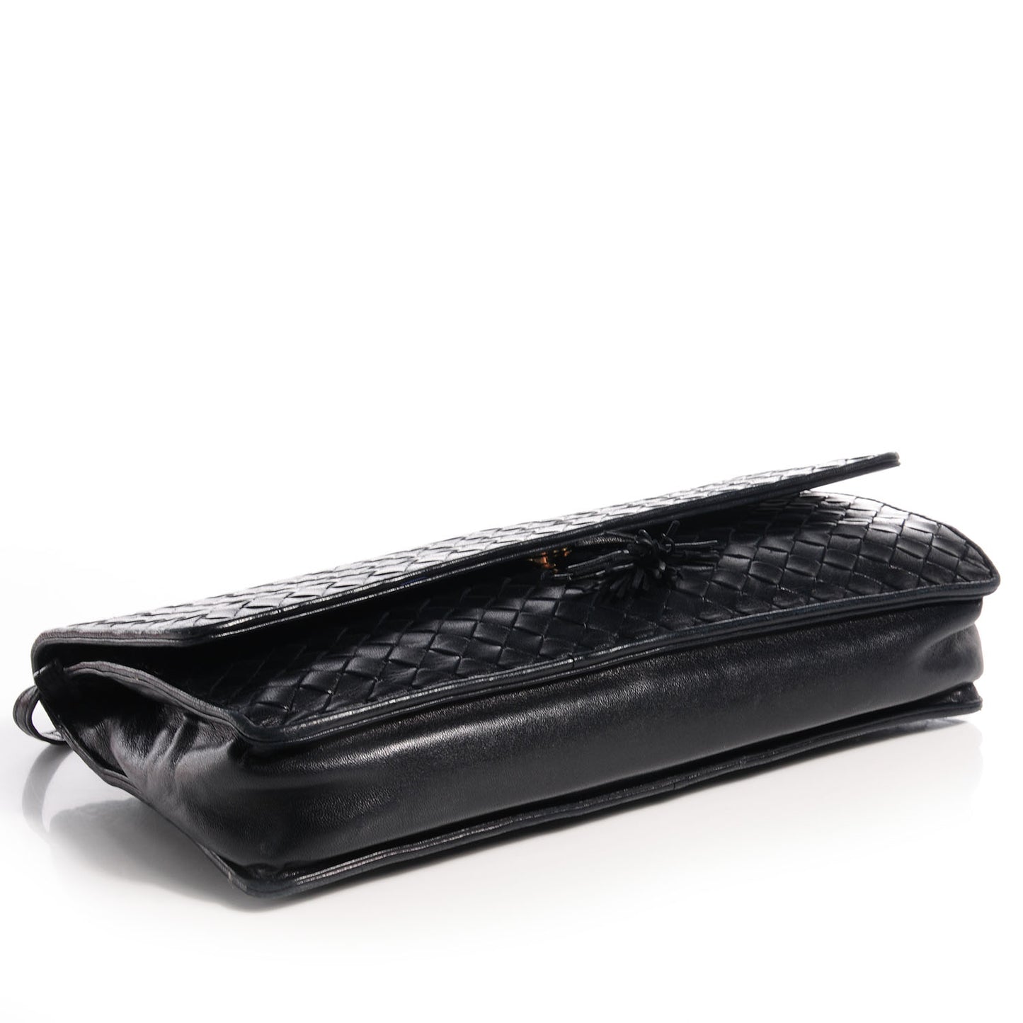 Vintage Nappa Intrecciato Shoulder Bag Nero Black