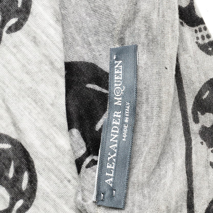 Alexander McQueen Modal Skull Scarf Grey Black 5 of 5