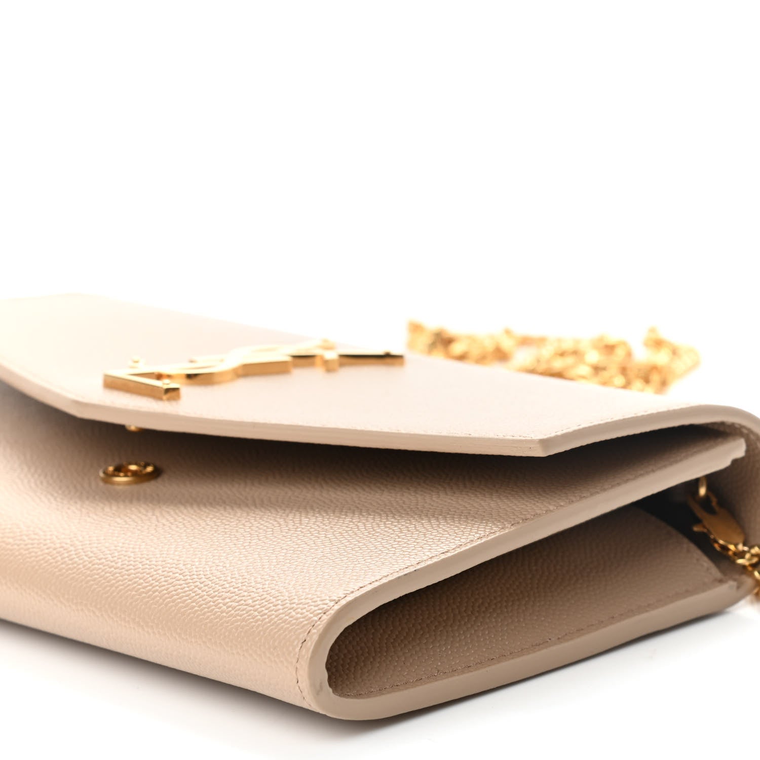 Saint Laurent Grain De Poudre Monogram Uptown Chain Wallet Nude Powder 12 of 12