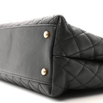Chanel Caviar Lizard Quilted Large Coco Handle Flap Black 10 of 12