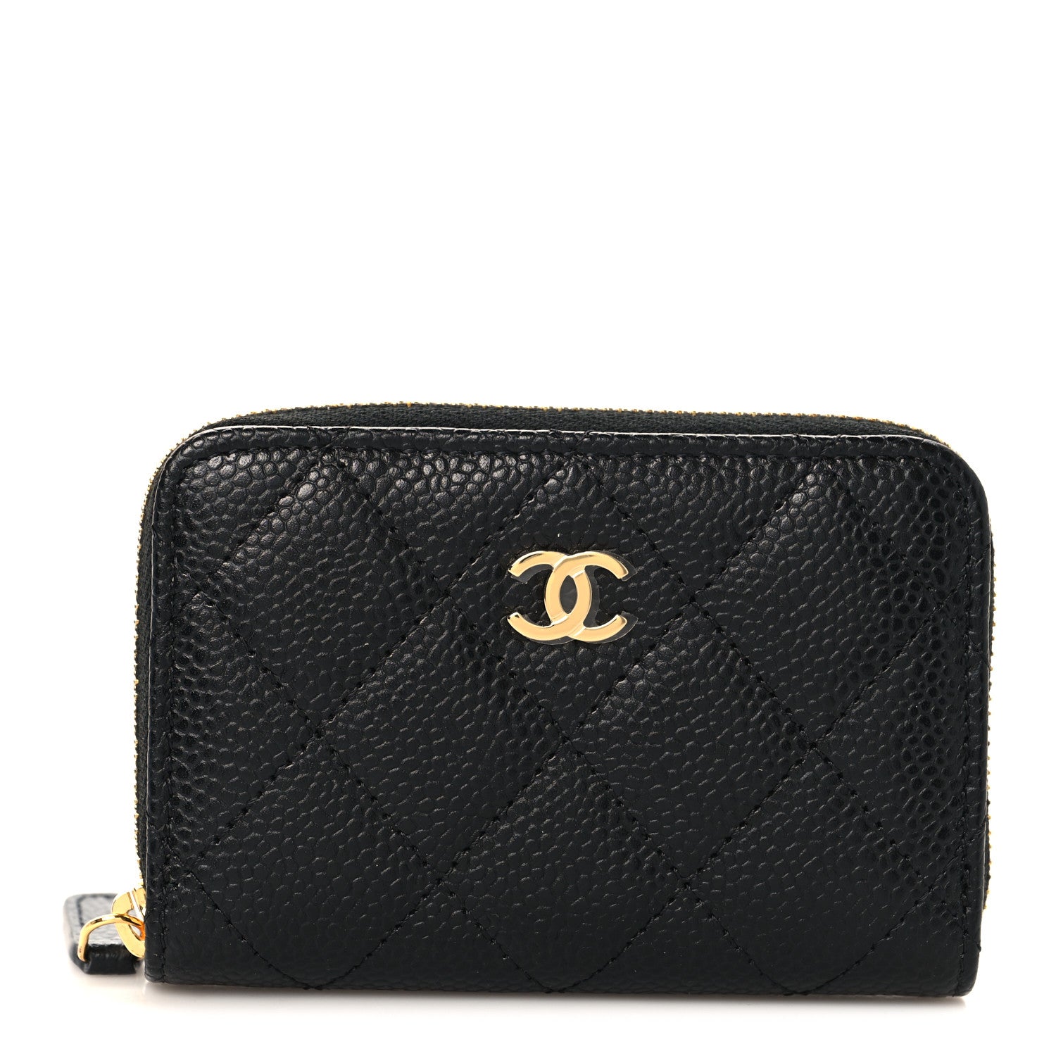 Chanel Caviar Quilted Zip Coin Purse Black 1 of 8