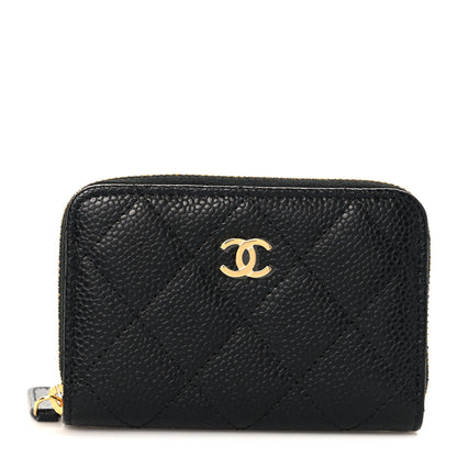 Chanel Caviar Quilted Zip Coin Purse Black 1 of 8
