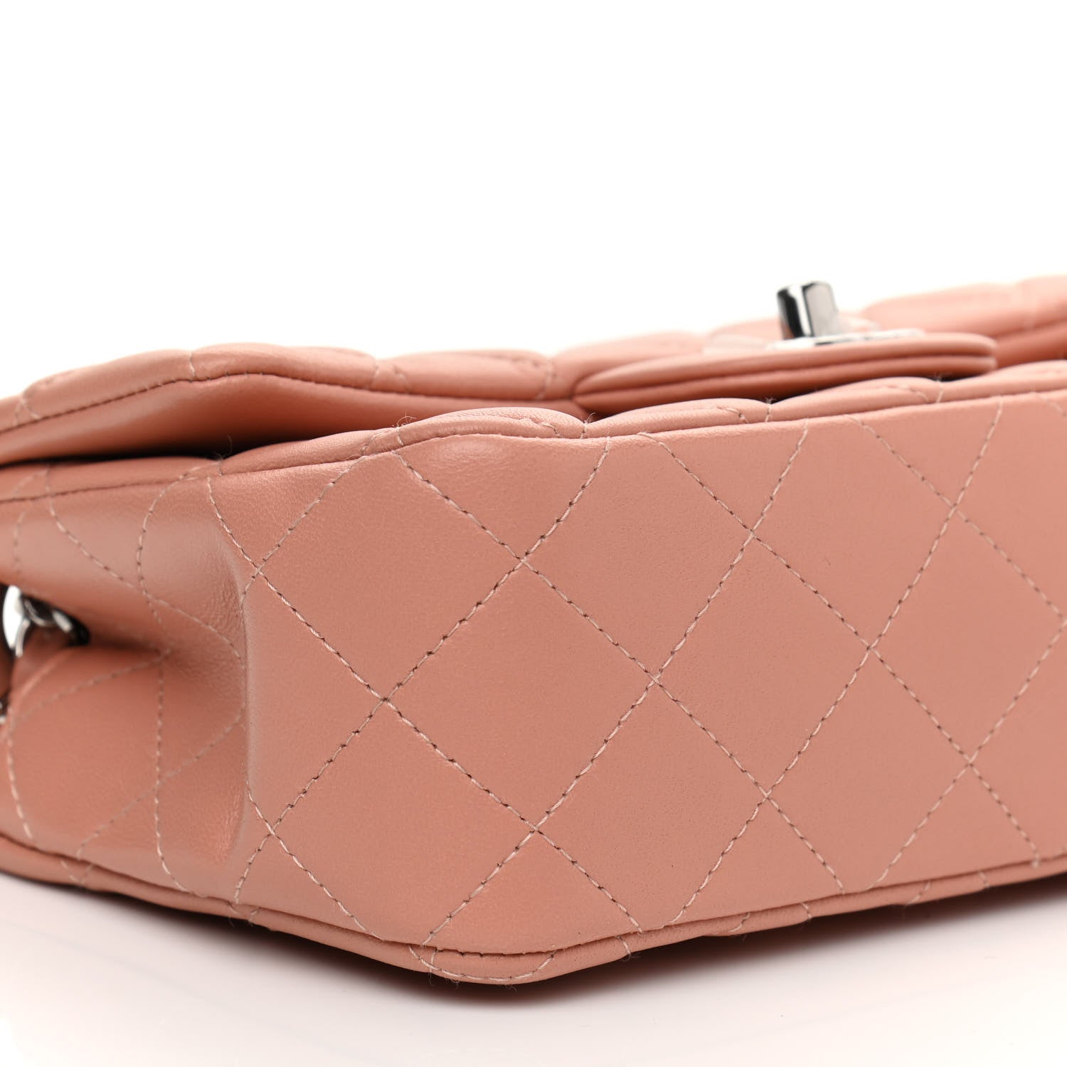 Chanel Lambskin Quilted Mini Rectangular Flap Dark Pink 9 of 11