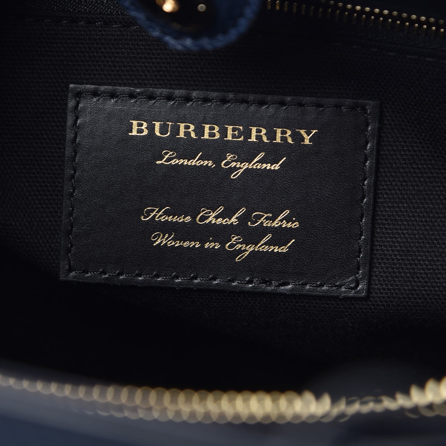 Burberry Grainy Calfskin House Check Large Banner Tote Midnight Blue 8 of 15