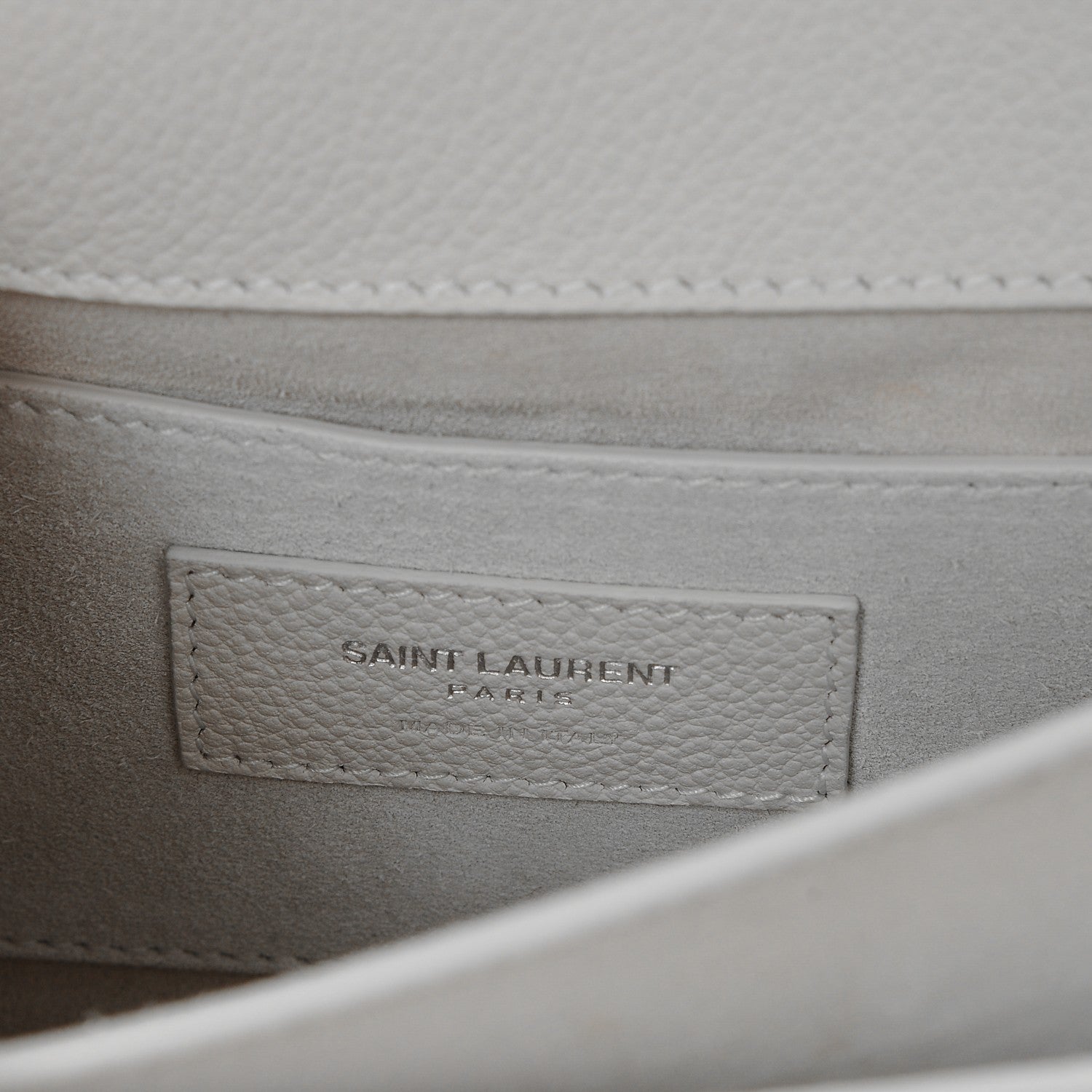 Saint Laurent Grained Calfskin Medium Monogram Sunset Dove White 7 of 9