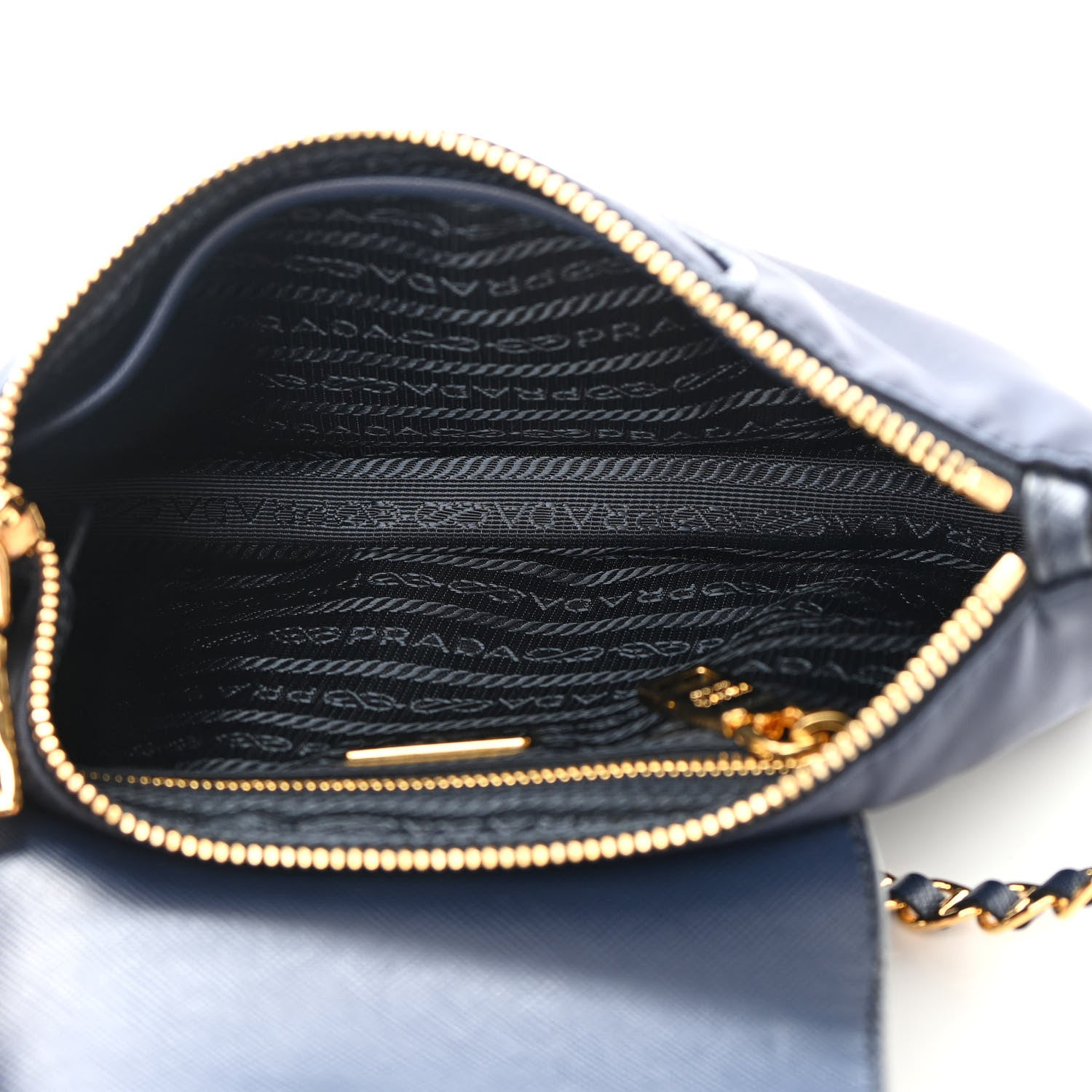 Prada Tessuto Nylon Saffiano Crossbody Bag Bleu 5 of 12
