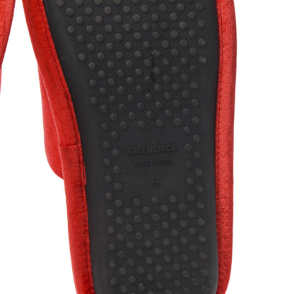 Balenciaga Velvet Slip-On Mule Slippers 41 Red 6 of 8