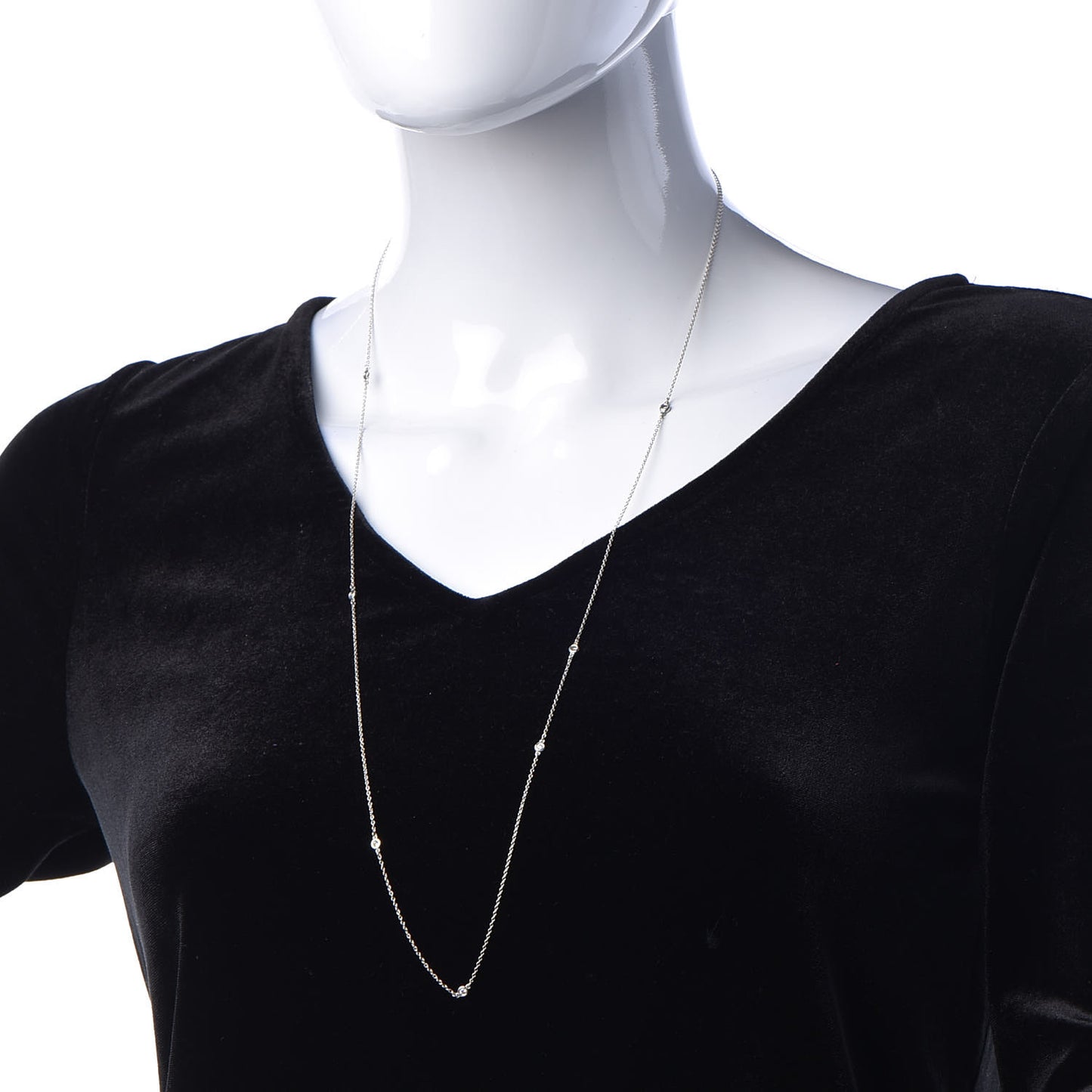 Sterling Silver Diamond .21ctw Elsa Peretti Diamonds by the Yard Seven Station Necklace