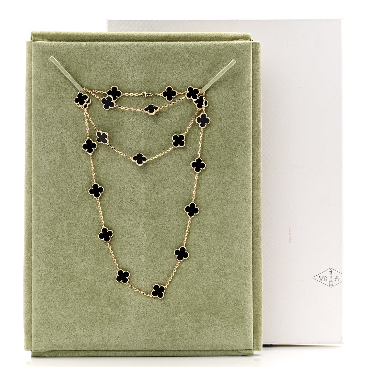 Van Cleef & Arpels 18K Yellow Gold Black Onyx 20 Motifs Vintage