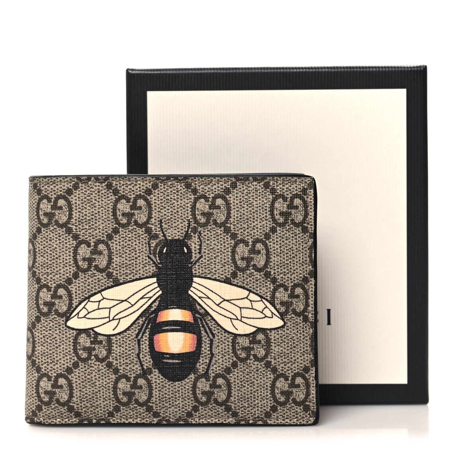 Gucci GG Supreme Monogram Bee Bi-Fold Wallet Beige 9 of 9