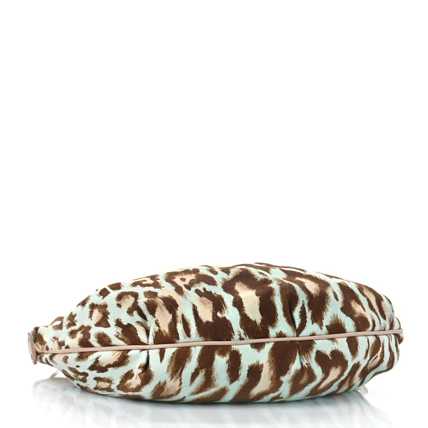Canvas Leopard Print Buckle Hobo Beige
