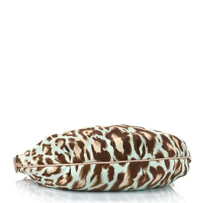 Christian Dior Canvas Leopard Print Buckle Hobo Beige 4 of 9