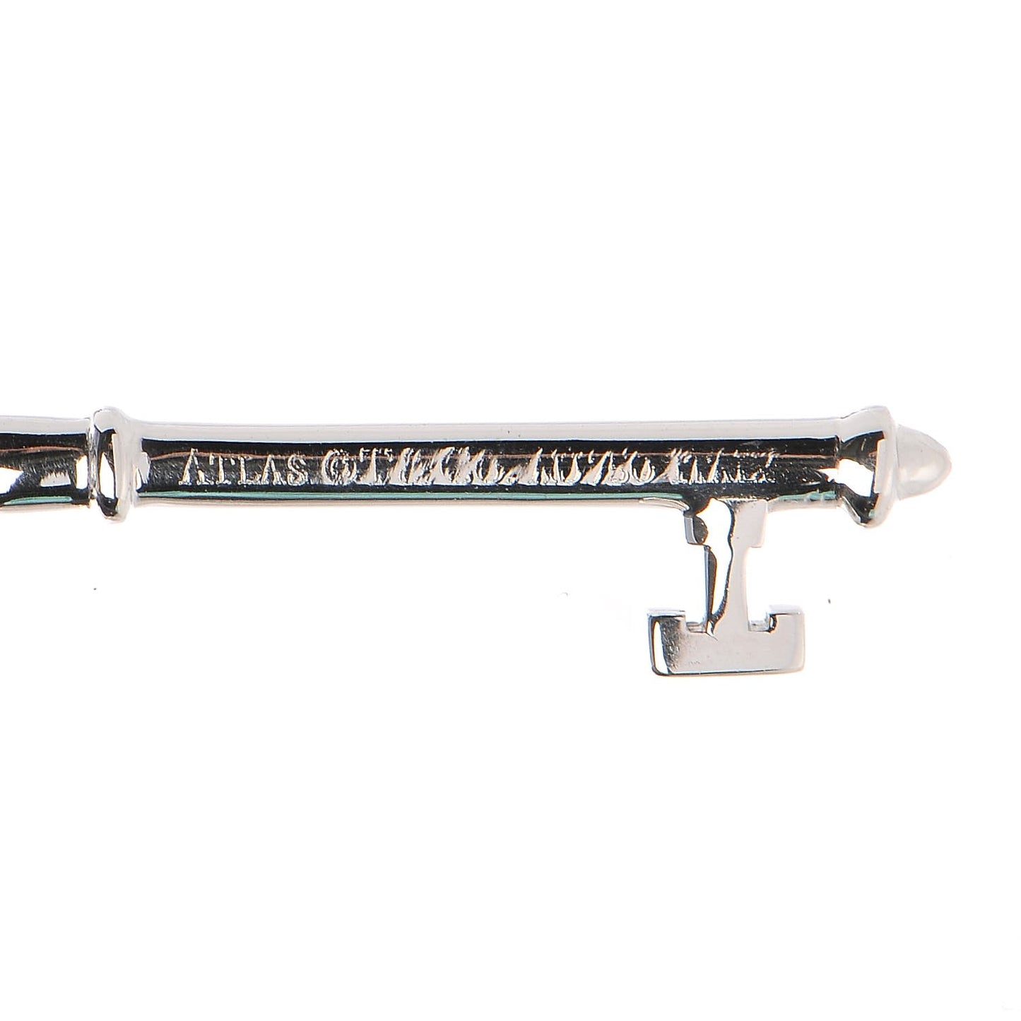 18K White Gold Diamond Atlas Key Pendant Necklace