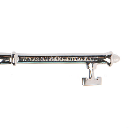 Tiffany 18K White Gold Diamond Atlas Key Pendant Necklace 7 of 8